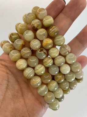 ONE Natural Green Onyx Bead Bracelet - 9.5-10mm (0062)